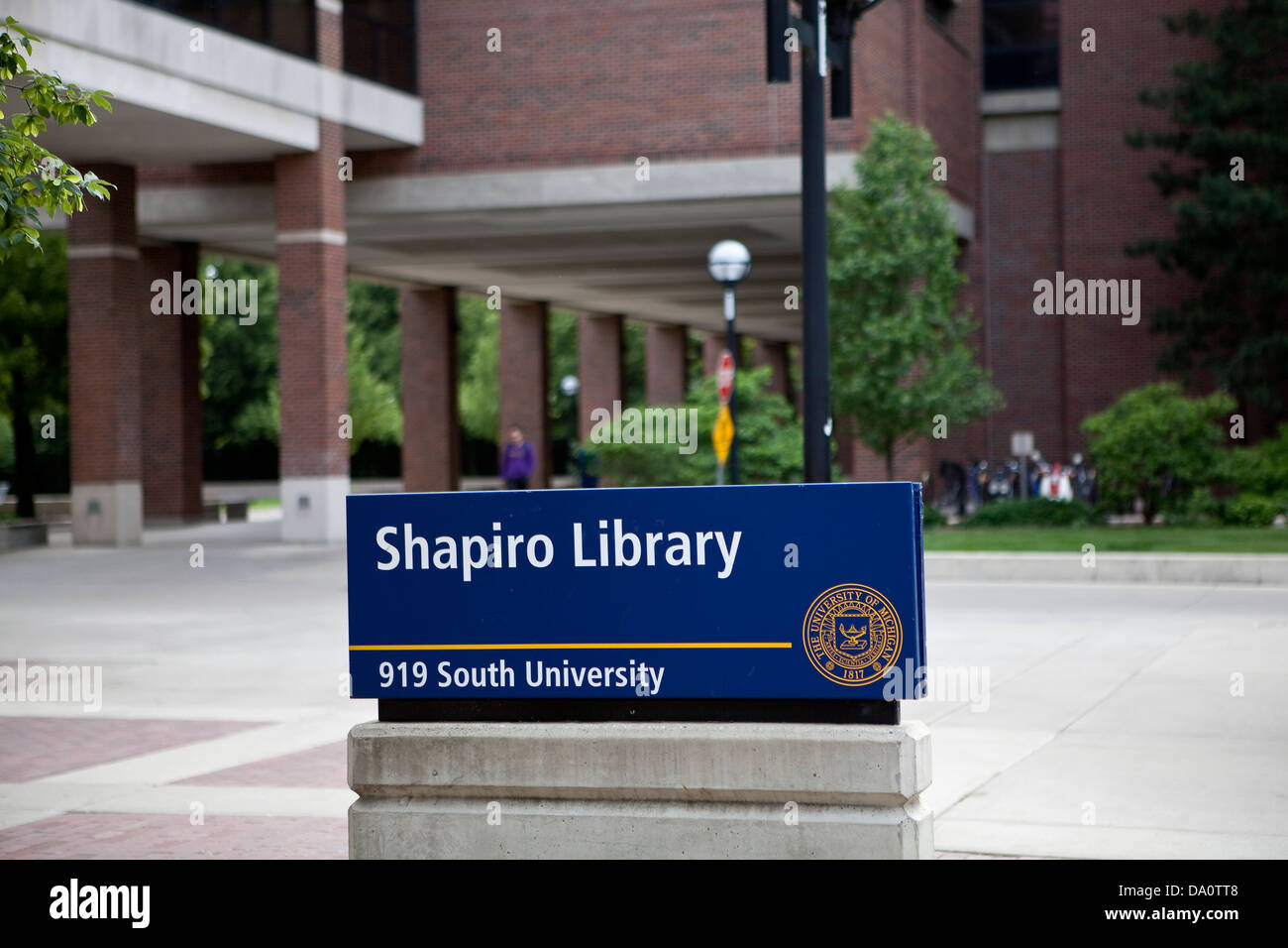 The Shapiro Library building of the University of Michigan is seen in Ann Arbor Stock Photo