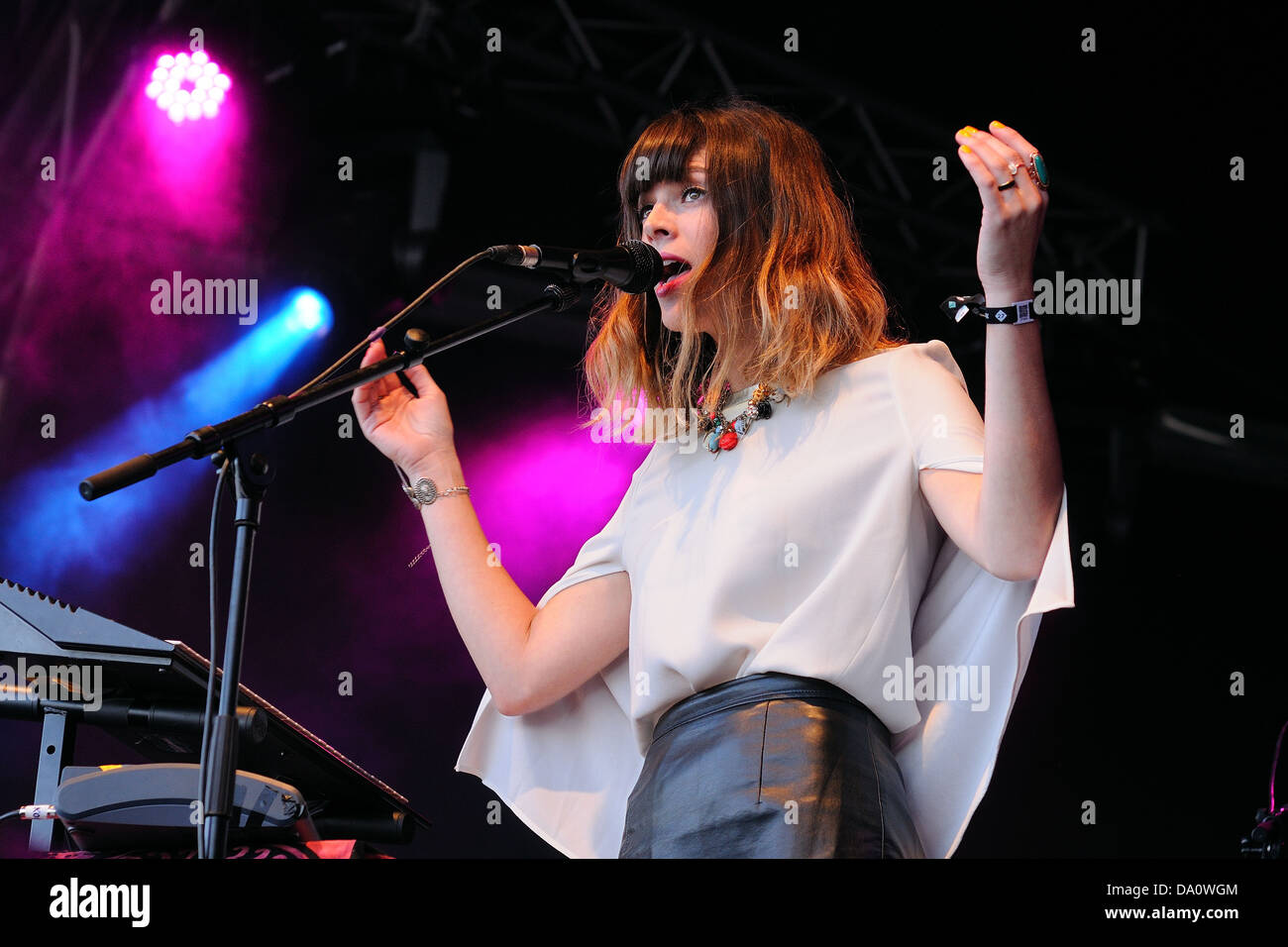 BARCELONA - MAY 25: Melody's Echo Chamber band, performs at Heineken Primavera Sound 2013 Festival on May 25, 2013 in Barcelona, Stock Photo