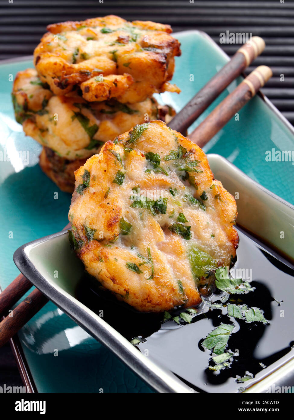 Salmon cakes soy dipping sauce hires stock photography and images Alamy