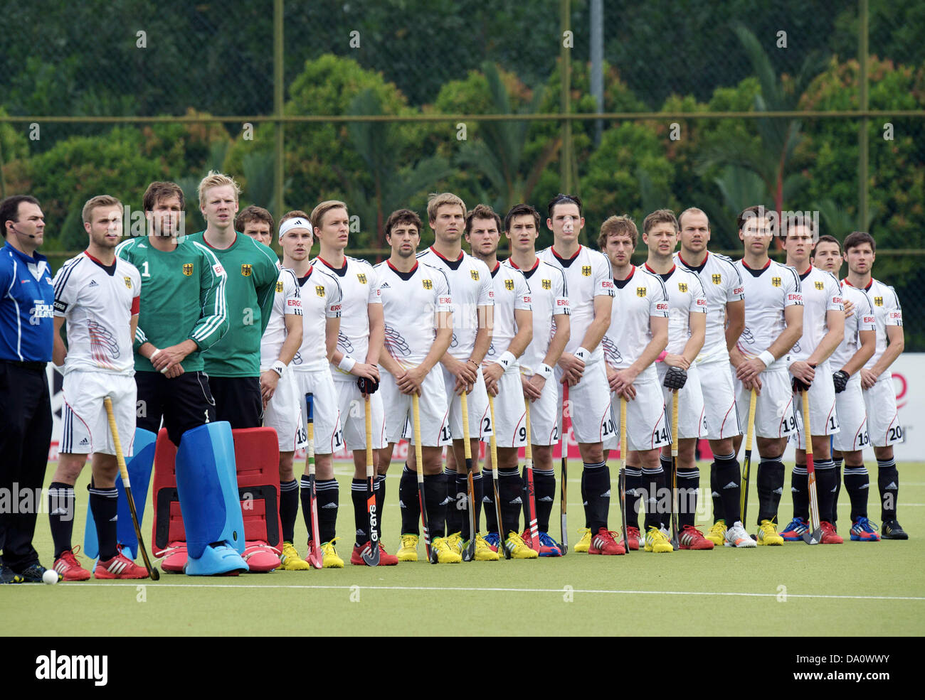 Germany's national field hockey team is pictured before the Hockey