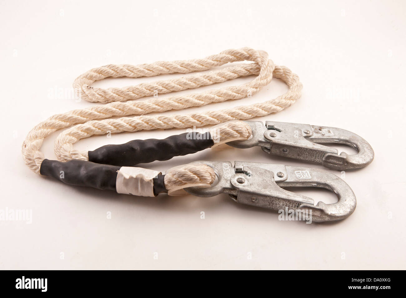Safety lanyard with locking clips on each end Stock Photo