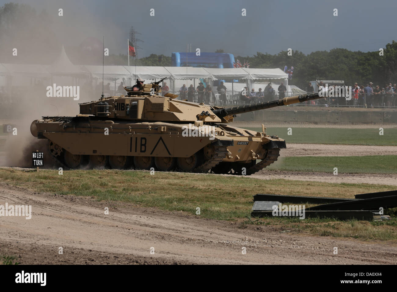 Bovington, UK. 29th June, 2013. The Merkava (Hebrew:  Chariot) is a main battle tank used by the Israel Defense Forces and is seen here at Tankfest 2013. The tank began development in 1973 and entered official service in 1979. Four main versions of the tank have been deployed. It was first used extensively in the 1982 Lebanon War. The name 'Merkava' was derived from the IDF's initial development program name. Stock Photo