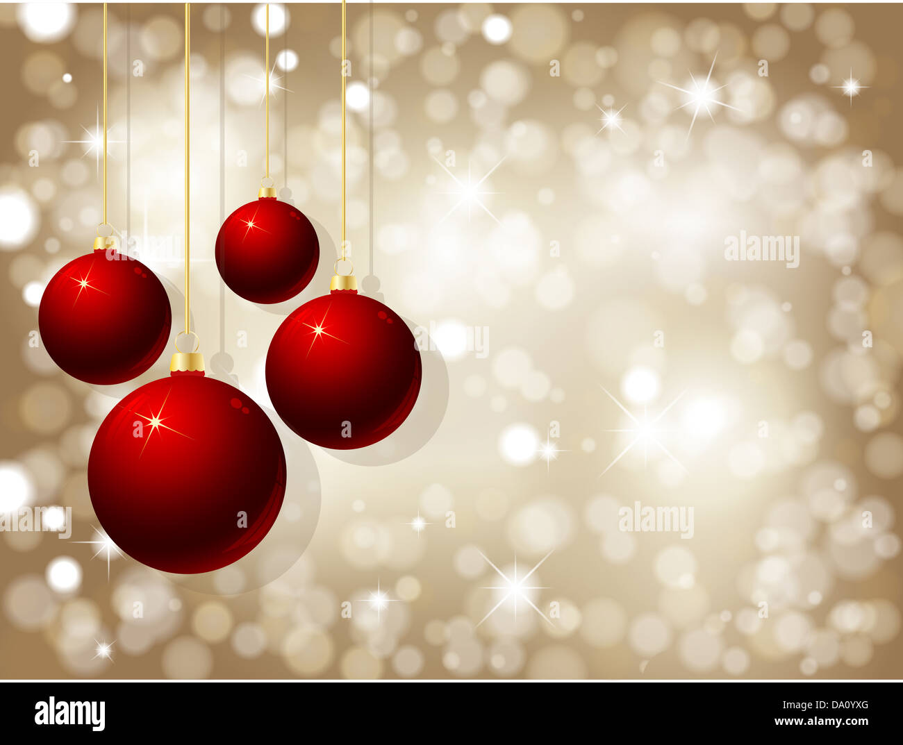 Christmas baubles on a glittery gold background Stock Photo - Alamy