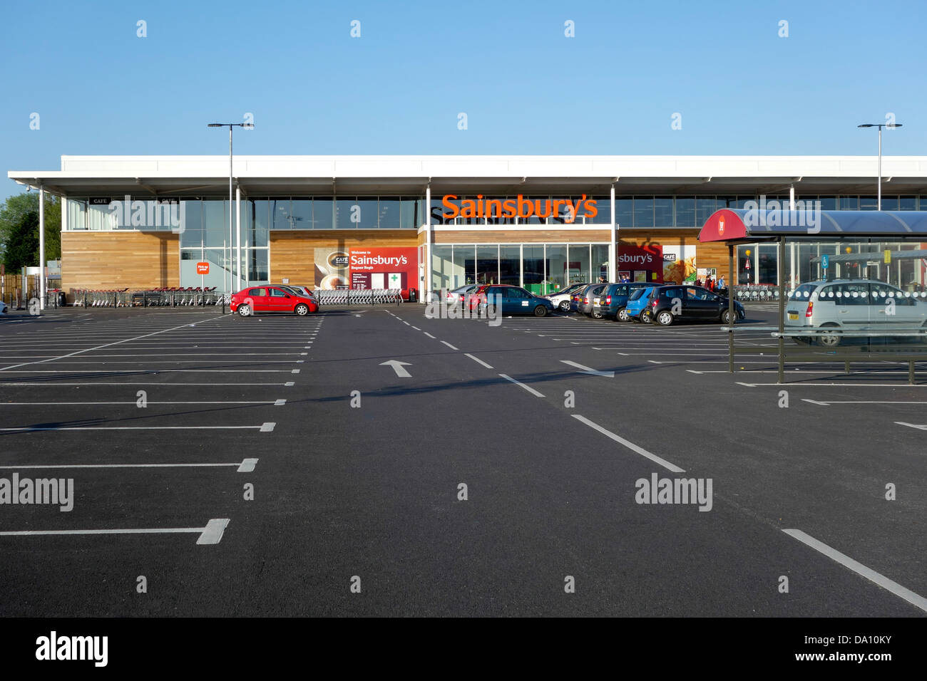 sainsburys supermarket and car park at the bognor regis store Stock