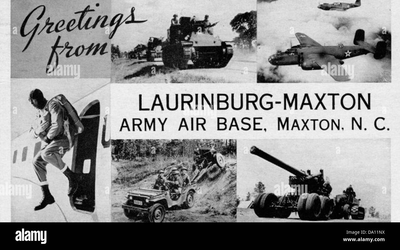 Laurinburg-Maxton Army Air Base - Postcard Stock Photo