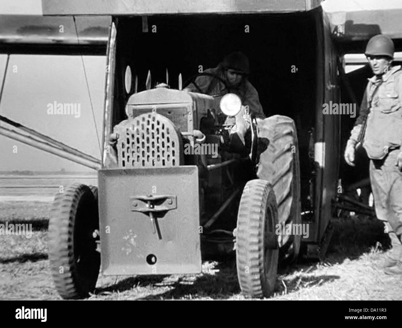 Laurinburg-Maxton Army Air Base Unloading Tractor From CG-4 Glider Stock Photo