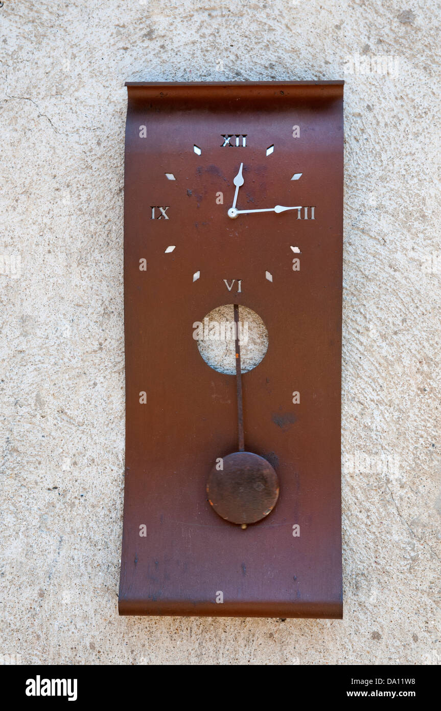 antique clock with pendulum Stock Photo