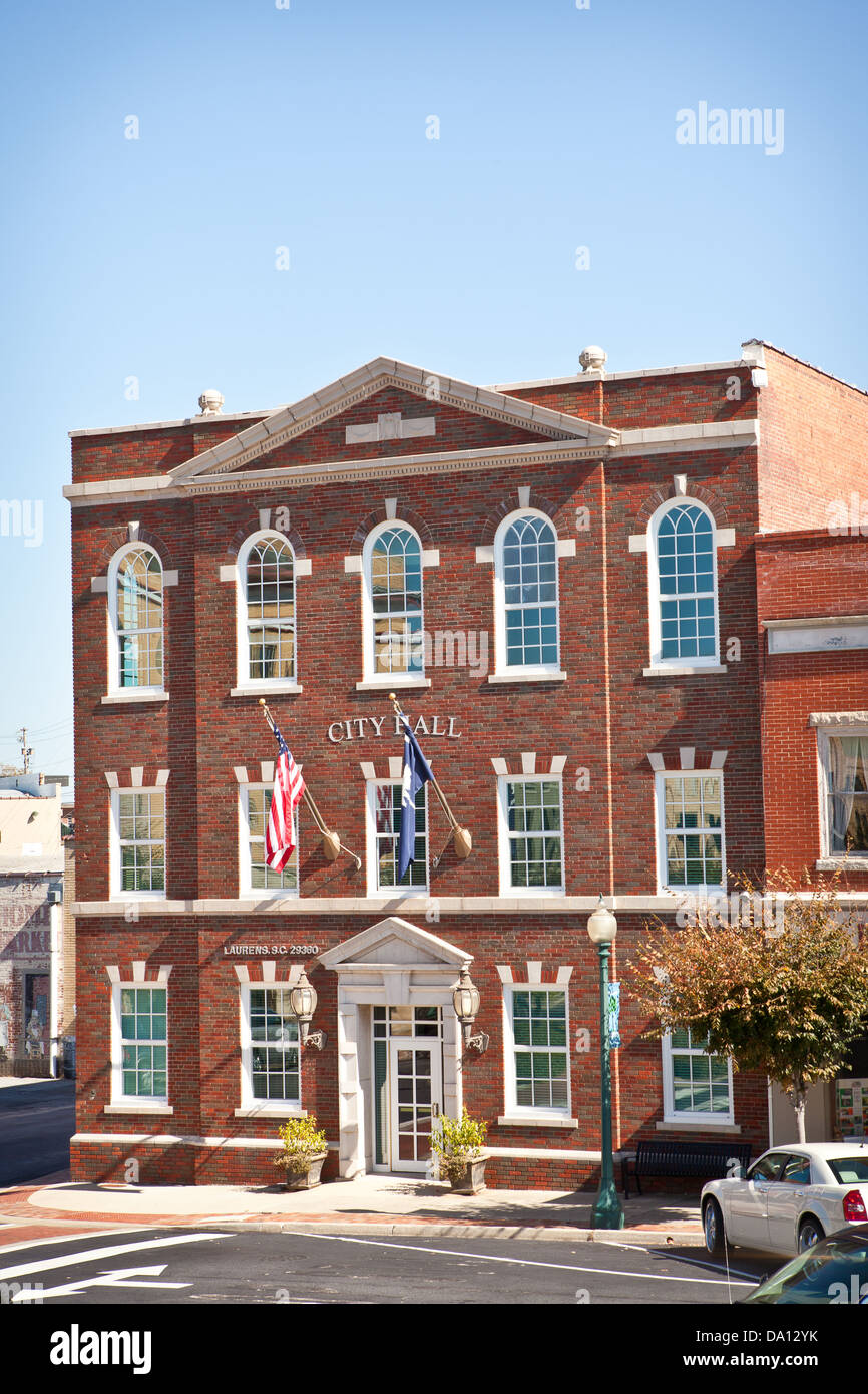 Historic city hall in Laurens, South Carolina Stock Photo Alamy