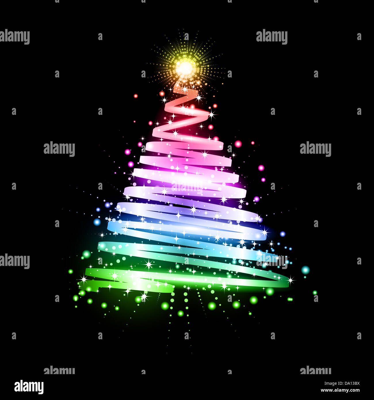 Colourful background with glowing style Christmas tree Stock Photo - Alamy