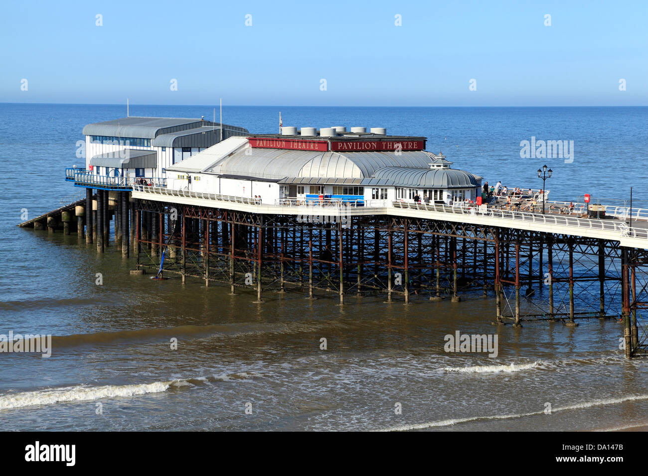Cromer Pier and Beach, Norfolk, England, UK, coast, North Sea resort, Pavilion Theatre, English victorian piers Stock Photo