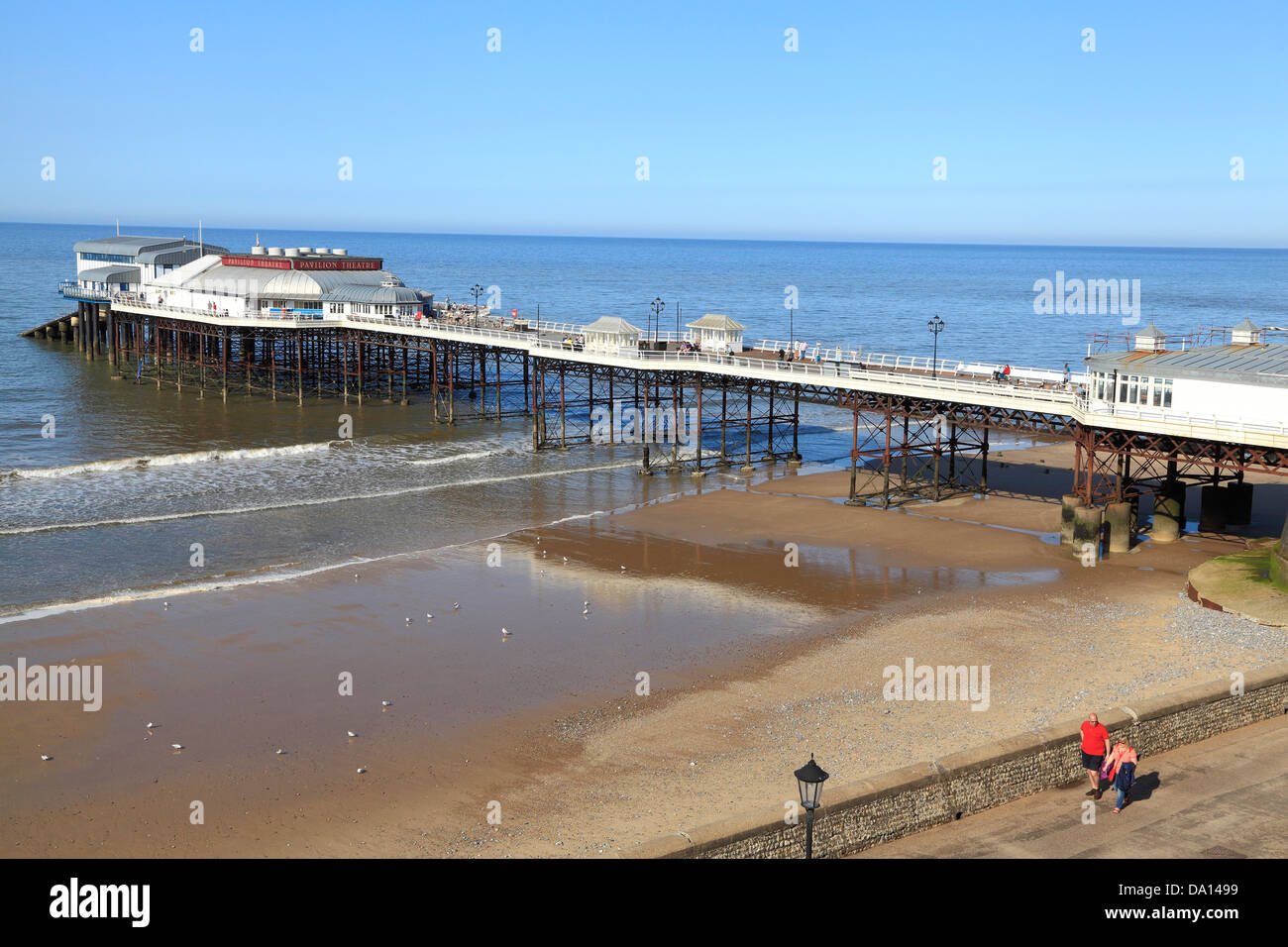 Cromer Pier and Beach, Norfolk, England, UK, coast, North Sea resort, Pavilion Theatre, English victorian piers Stock Photo