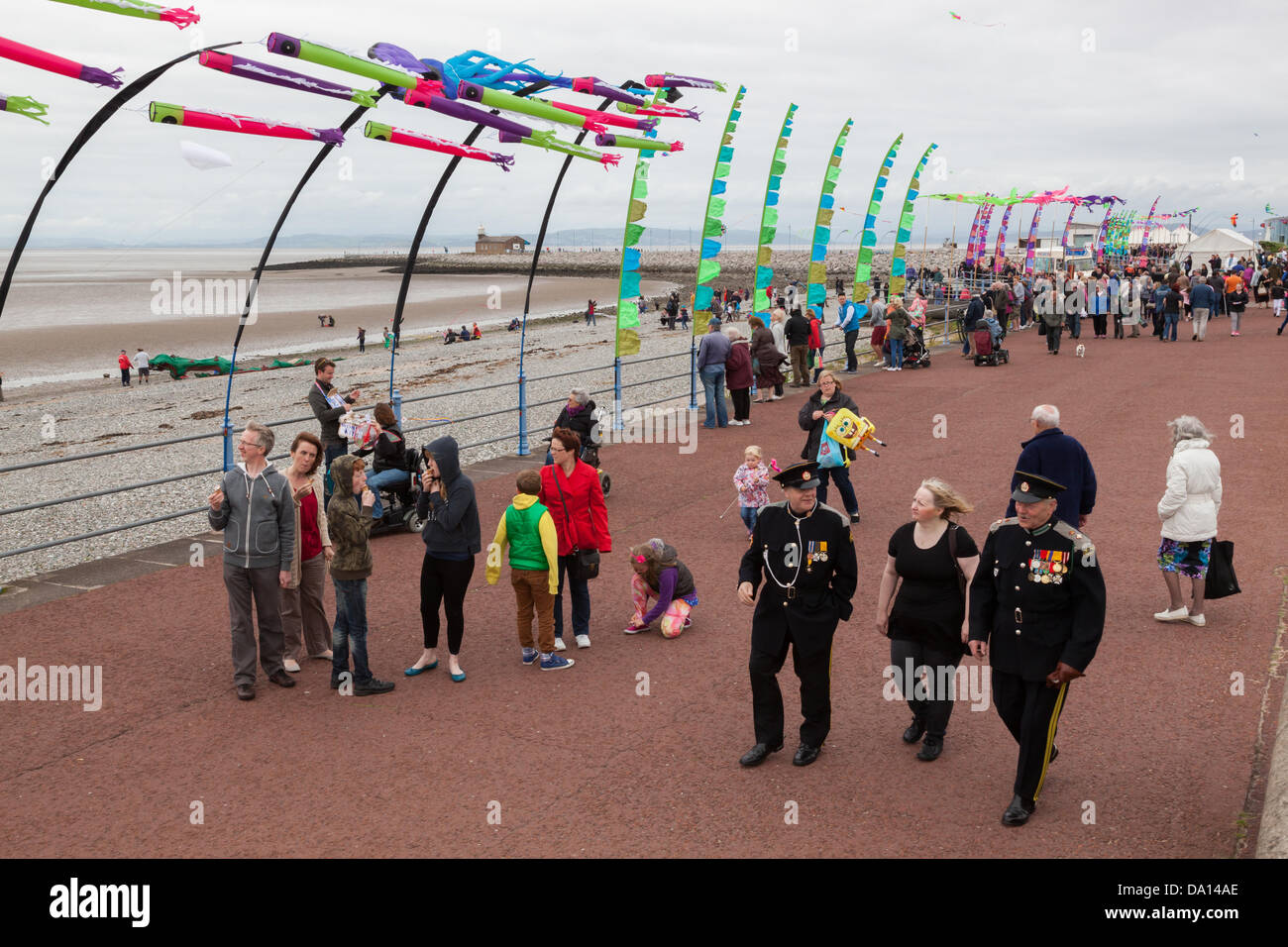 Morecambe, Lancashire, UK. 30th June 2013. Morecambe Bay Catch The Wind Kite Festival 2013 UK The prom during the festival Credit:  Andrew Ward/Alamy Live News Stock Photo