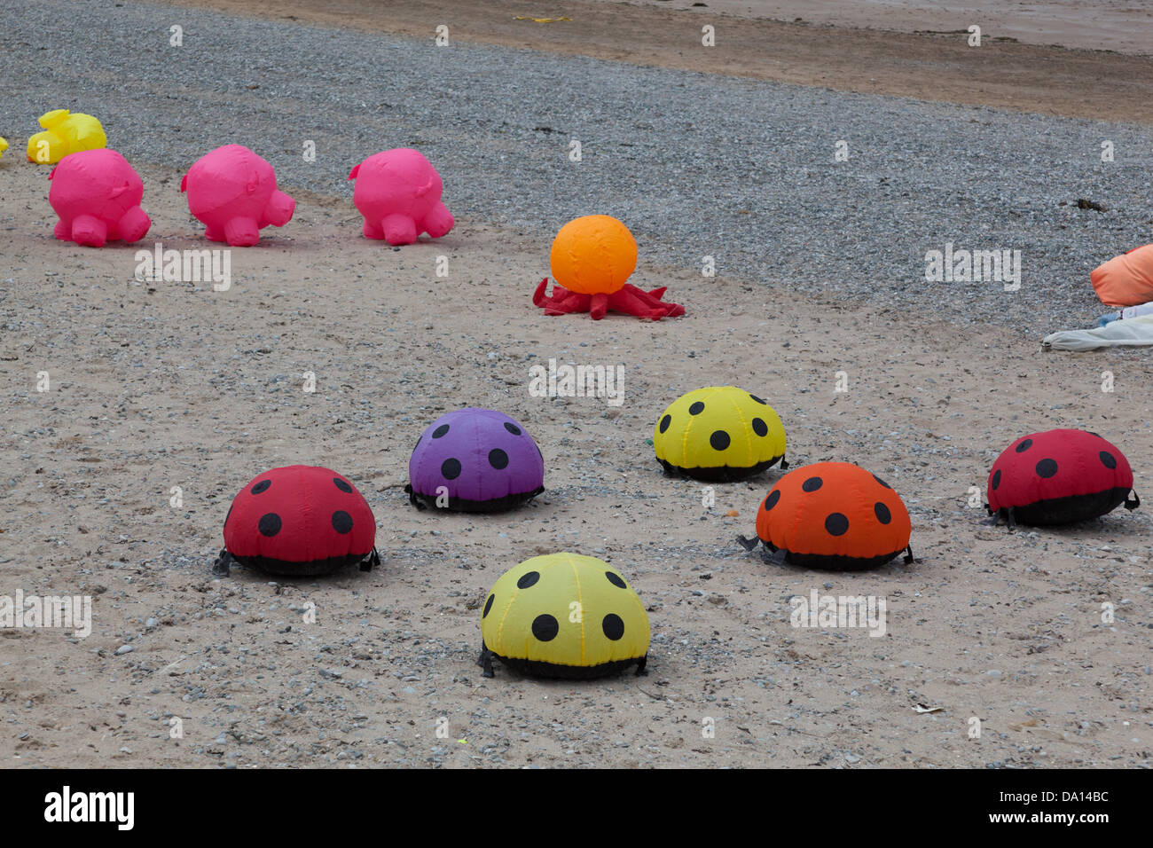 Morecambe, Lancashire, UK. 30th June 2013. Morecambe Bay Catch The Wind Kite Festival 2013 UK Bugs on the beach Credit:  Andrew Ward/Alamy Live News Stock Photo