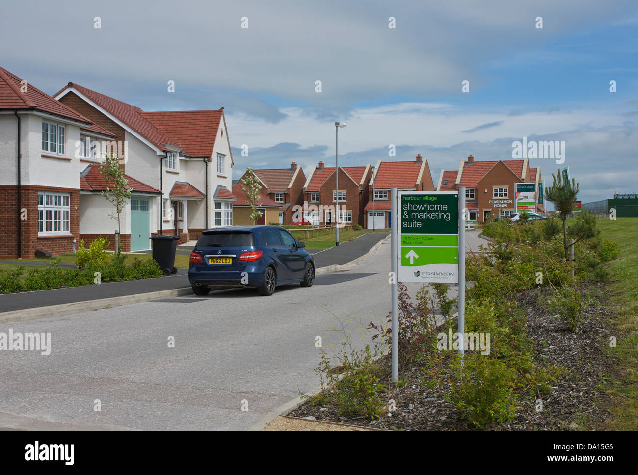 Sign at Fleetwood Harbour Village, a new housing development, Fleetwood