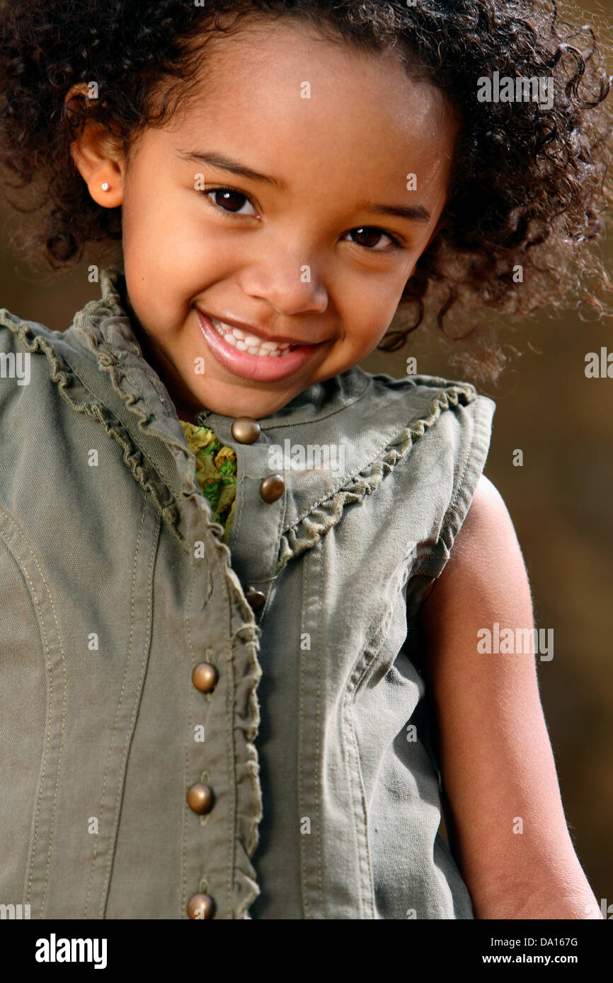 Happy African American Girl Stock Photo - Alamy