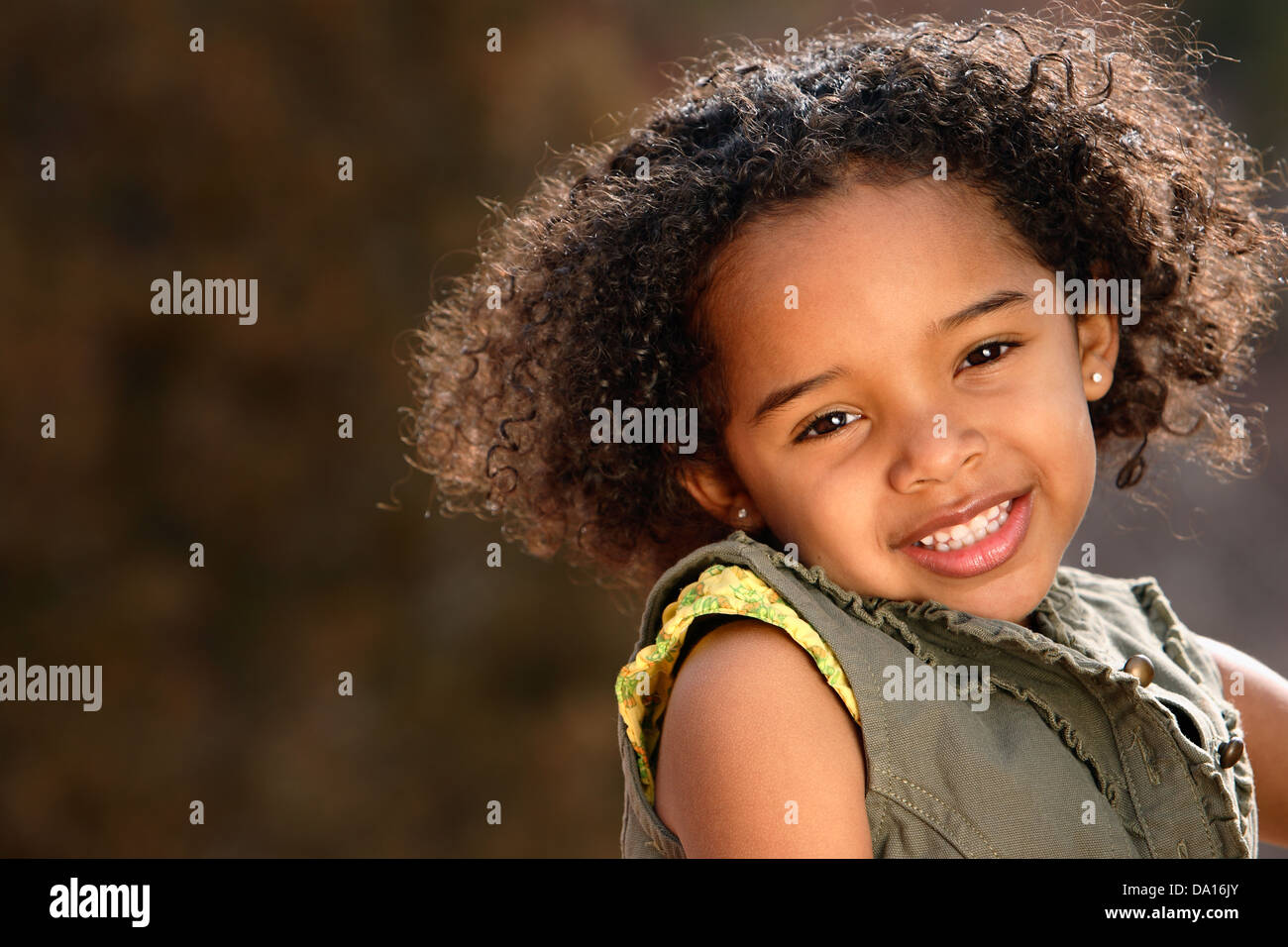 Happy African American Girl Stock Photo - Alamy
