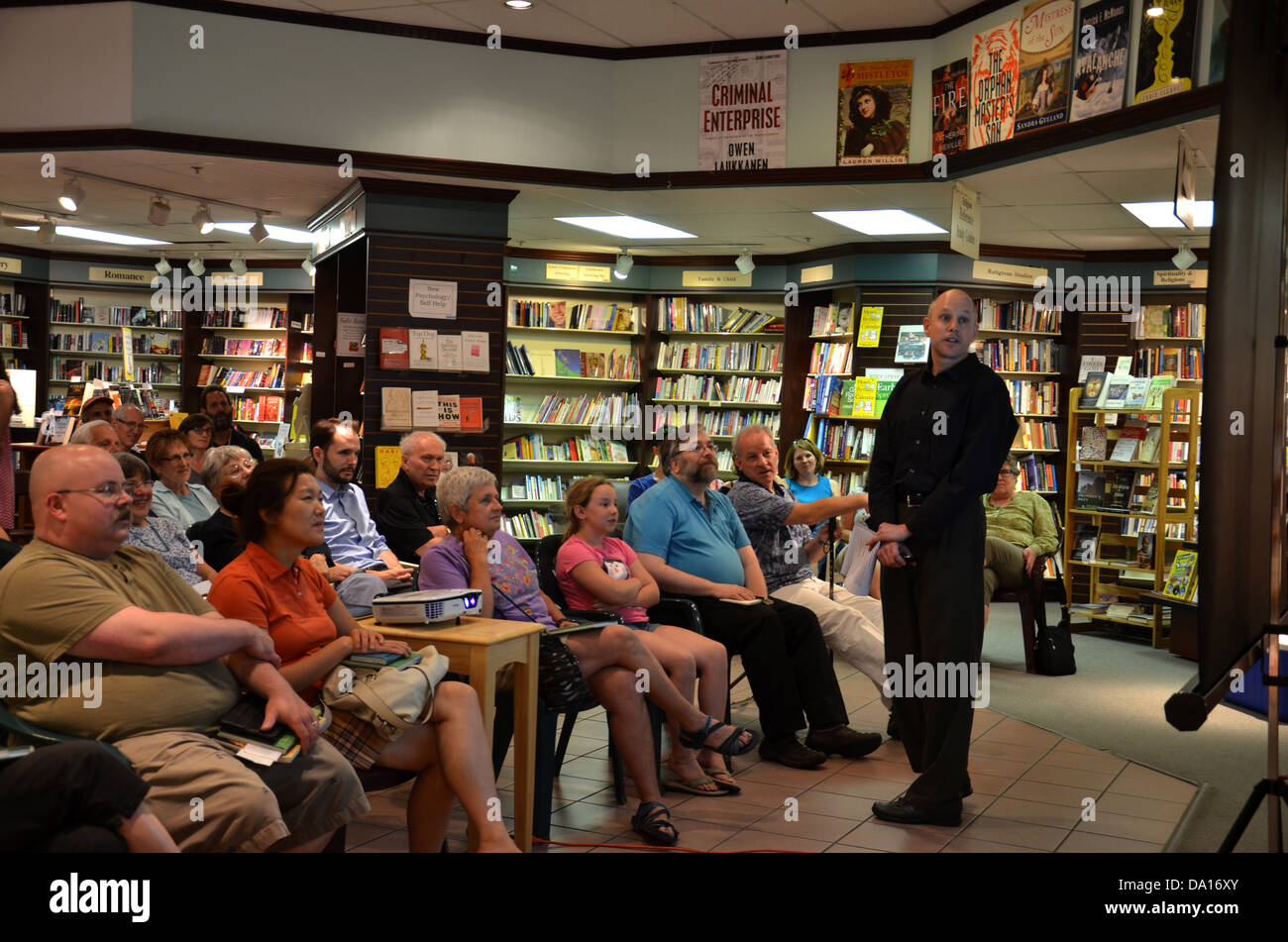 Jim Ottaviani at book signing for his new book 'Primates' at Nicola's Books June 25, 2013 in Ann Arbor, MI Stock Photo