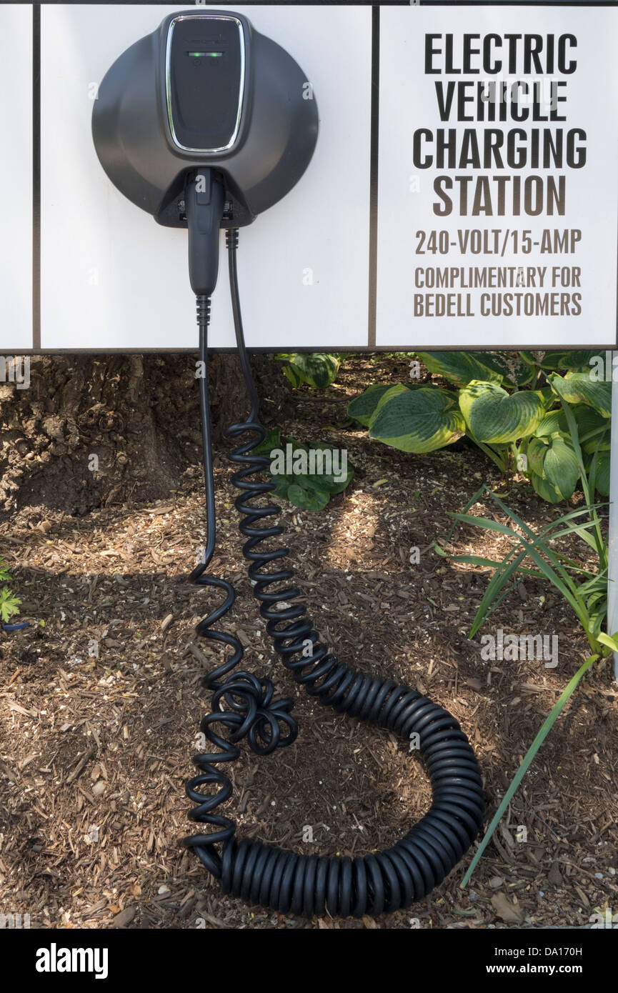 electric vehicle charging station in Long Island NY Stock Photo Alamy