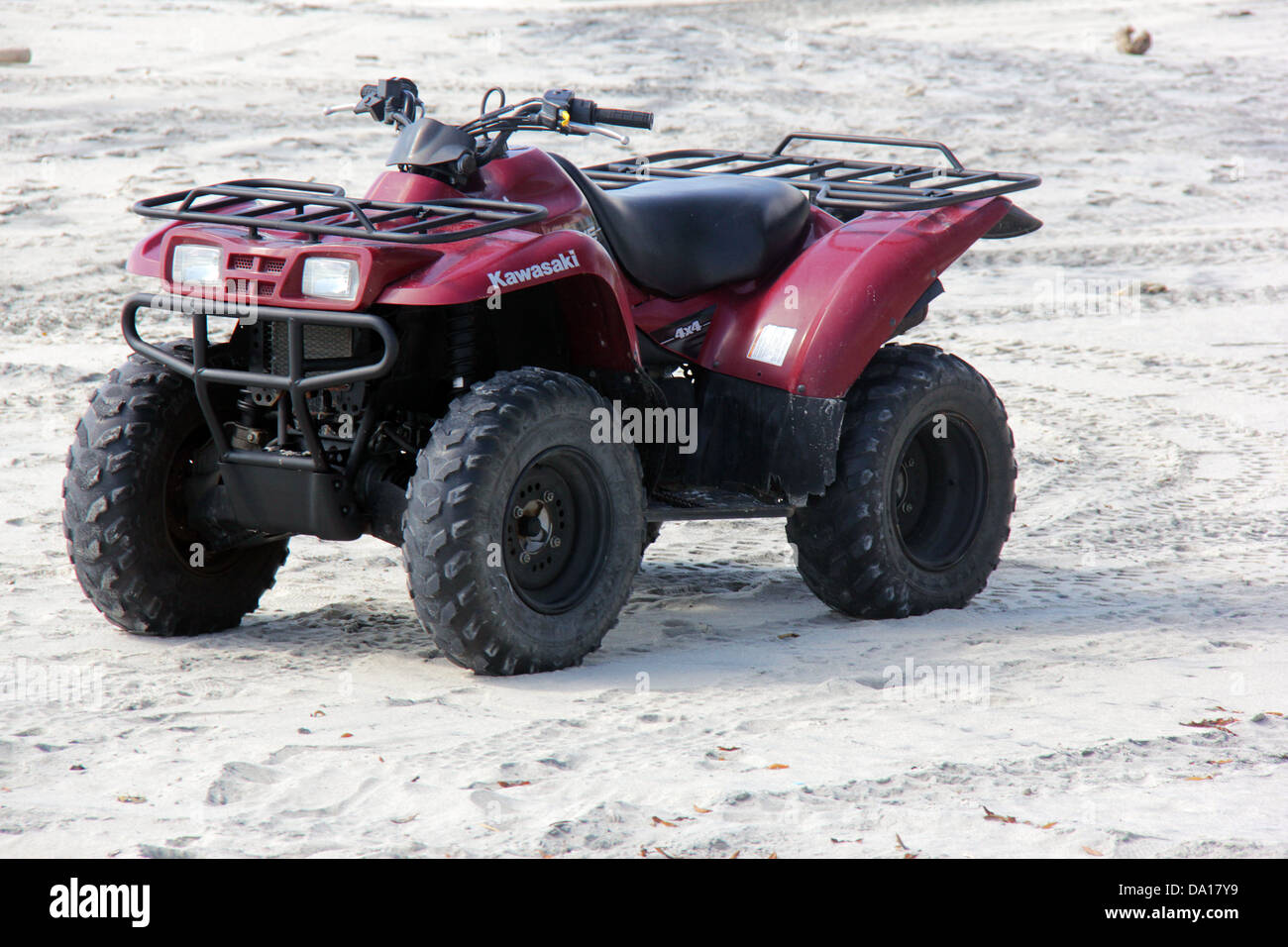 Four wheel bike at a beach. Stock Photo