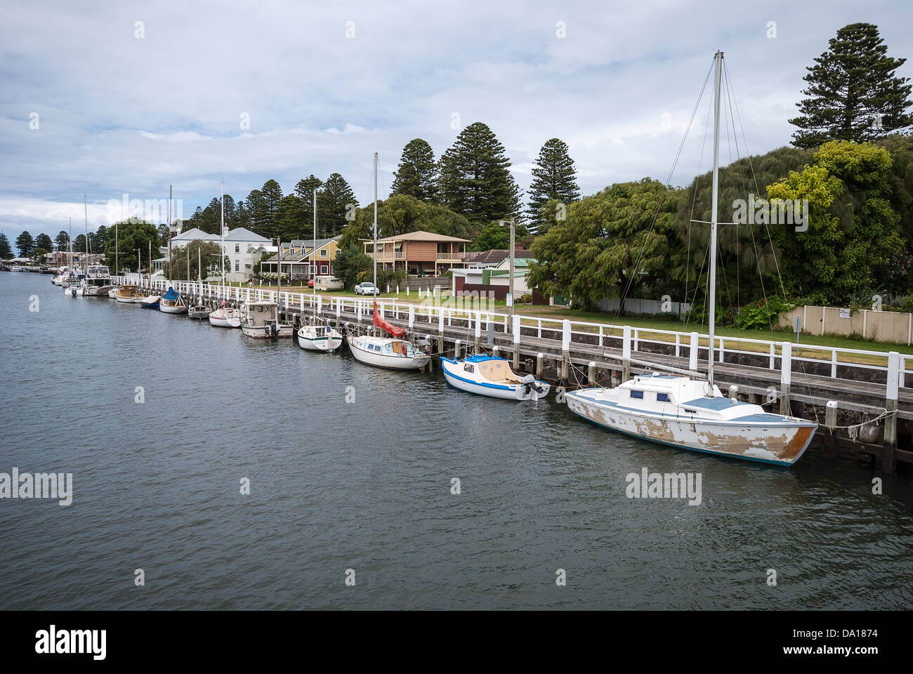 The picturesque fishing town of Port Fairy on the western end of the Great Ocean Road in Victoria, Australia. Stock Photo