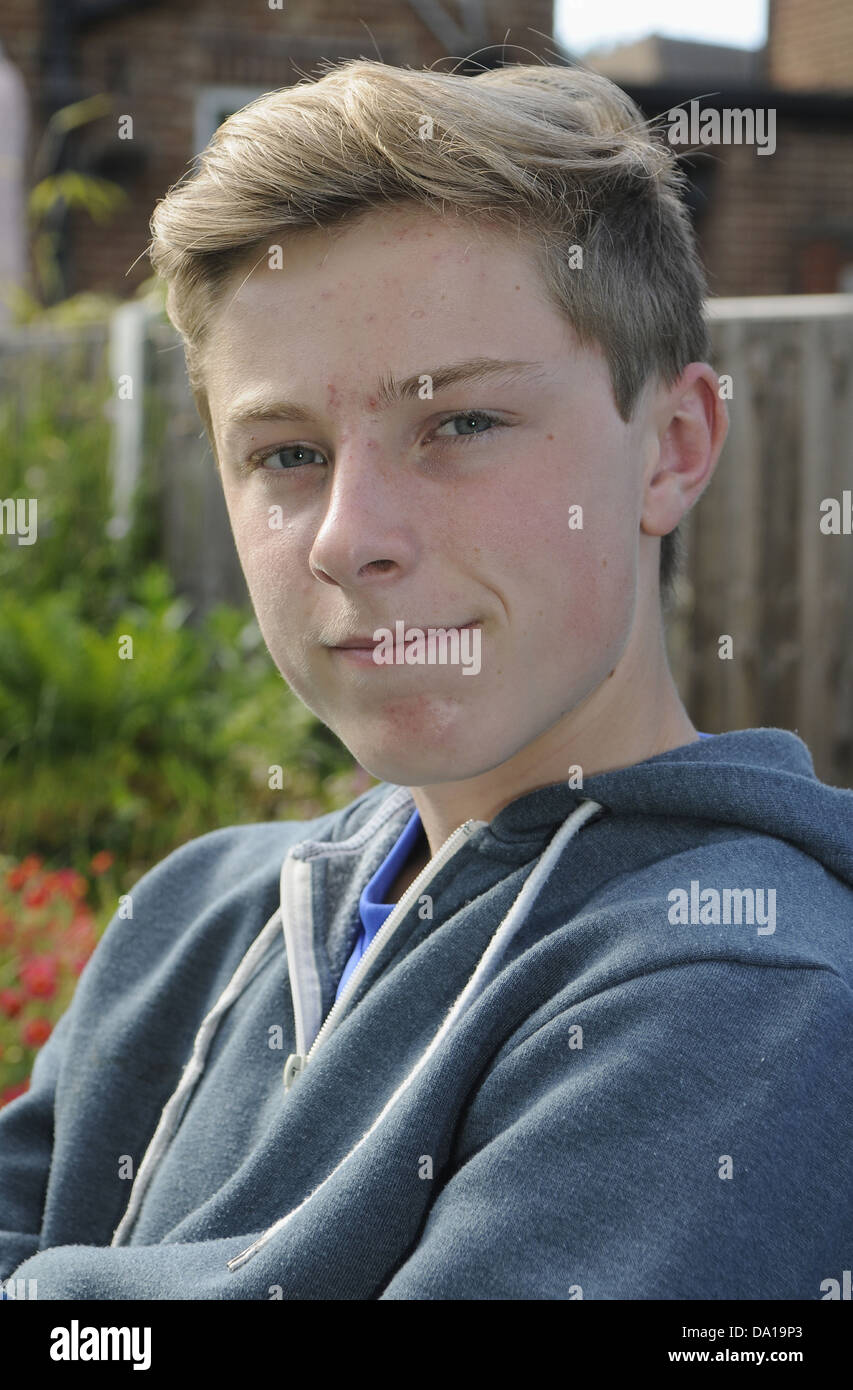 Portrait Of A Teenage Boy Stock Photo - Alamy