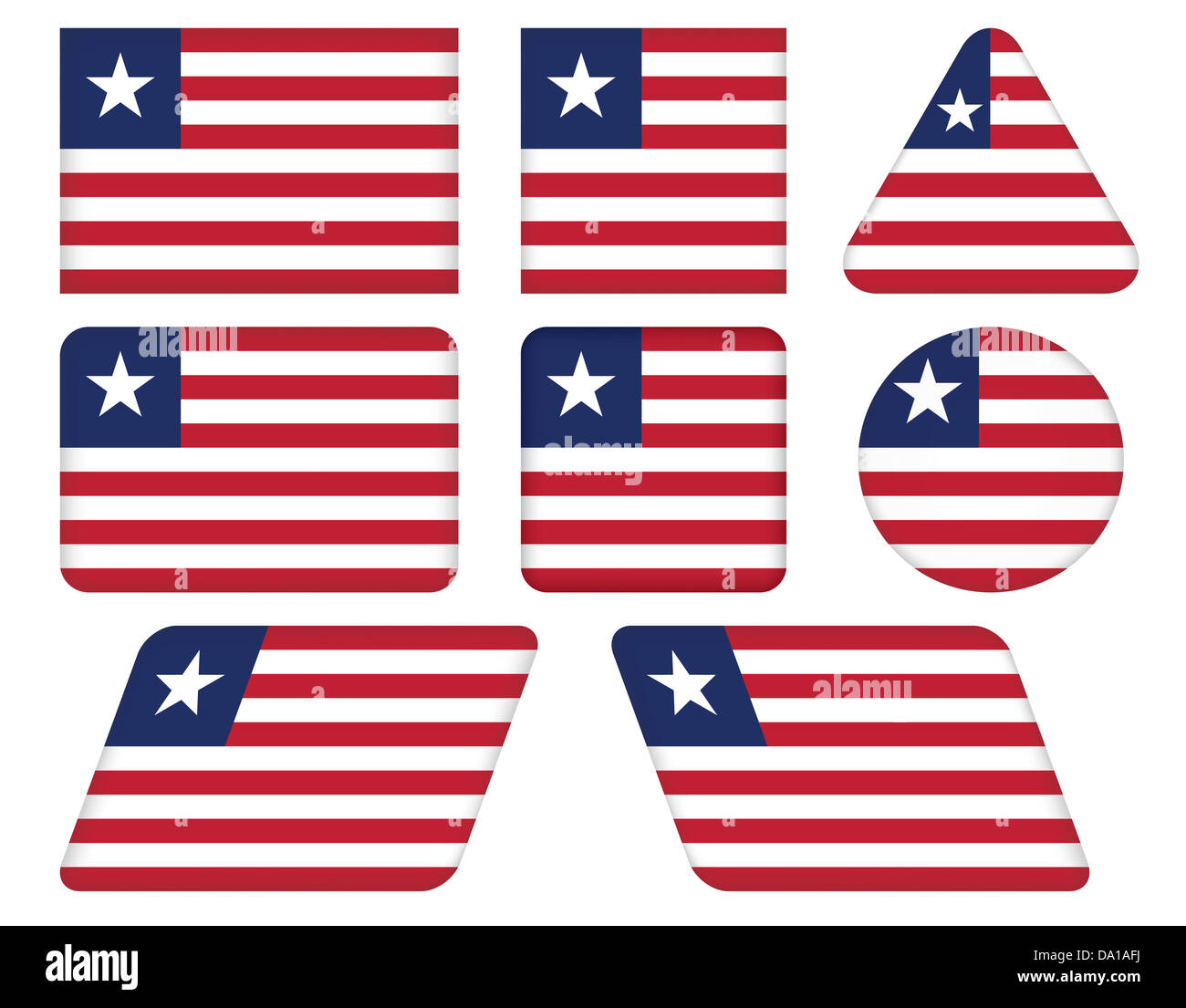 set of buttons with flag of Liberia Stock Photo - Alamy