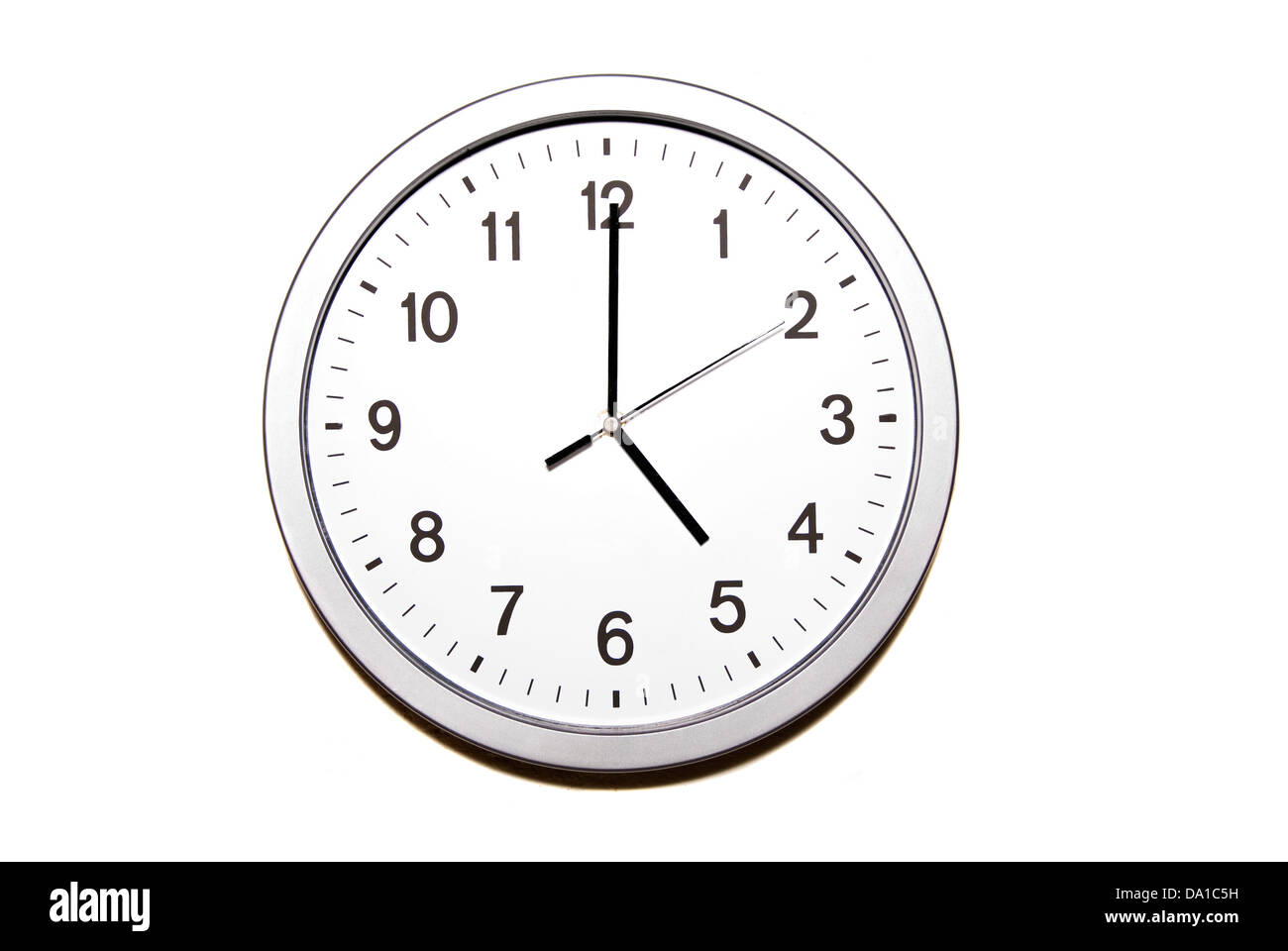 clock signing the five o'clock hour part of 12 hours series Stock