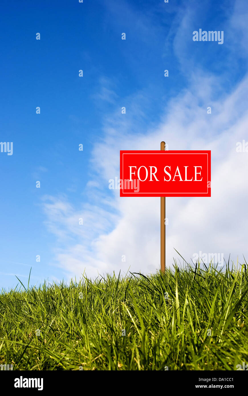 Land For Sale Sign On Grass Concept Stock Photo Alamy