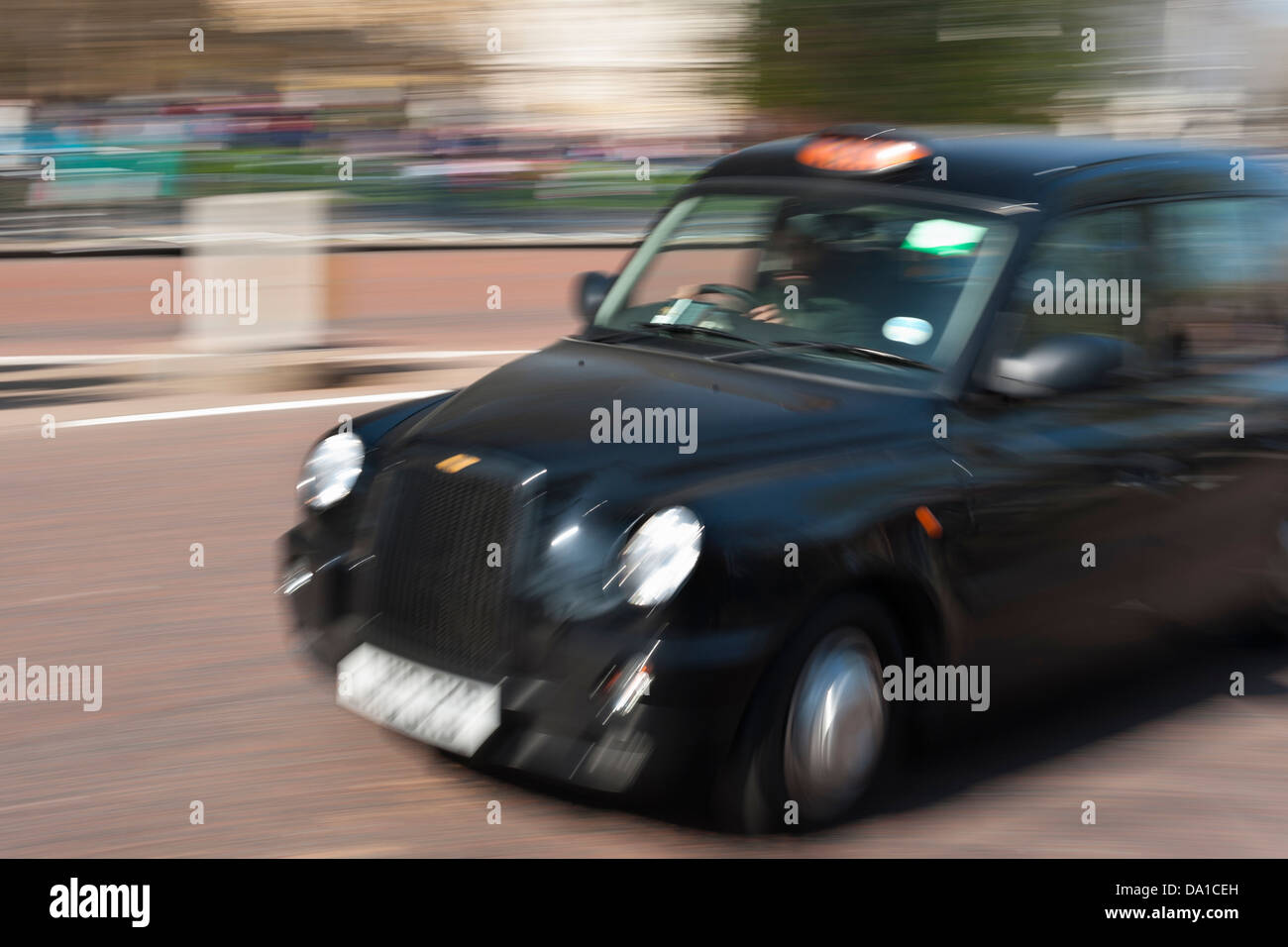 England, London, Taxi in motion Stock Photo Alamy