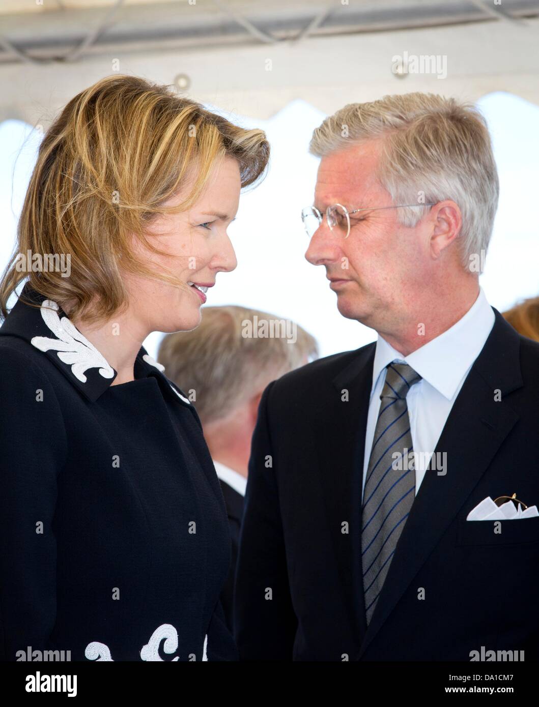 Zeebrugge, Belgium. 30th June 2013. Crown Prince Philippe and Crown Princess Mathilde of Belgium