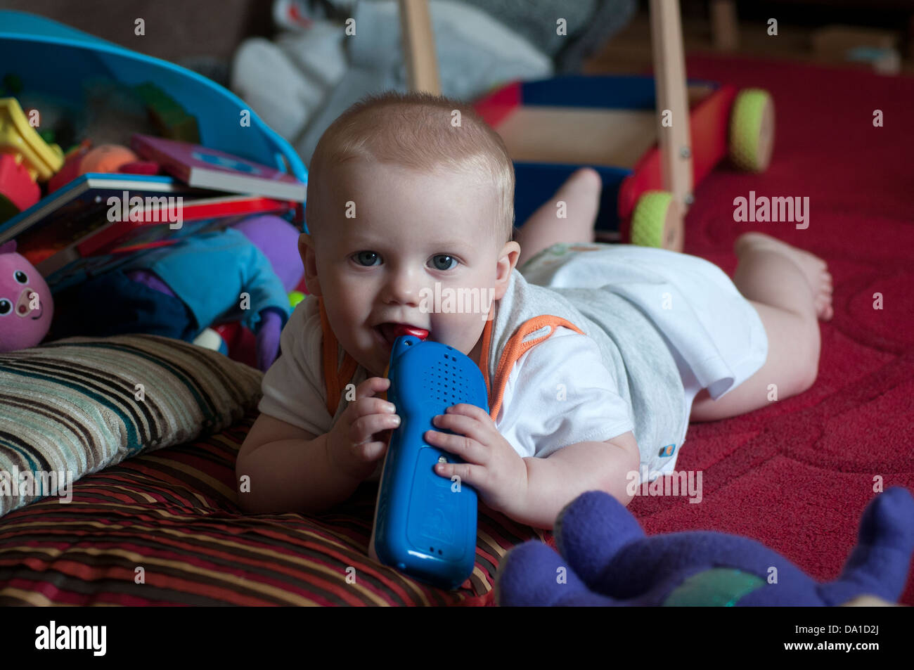 Baby using mobile phone,baby, beautiful, blue, blueeyed, caucasian