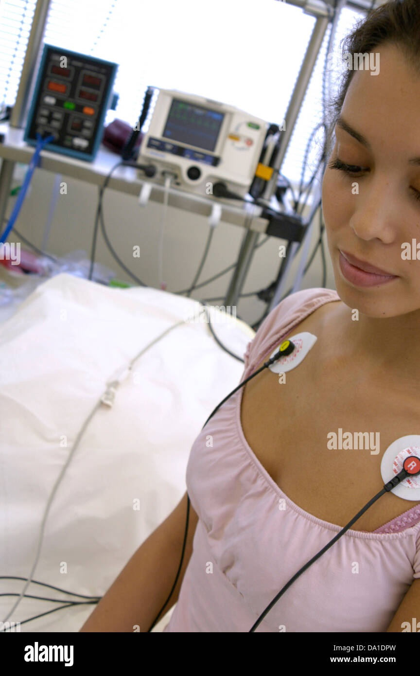 ECG OF A WOMAN Stock Photo