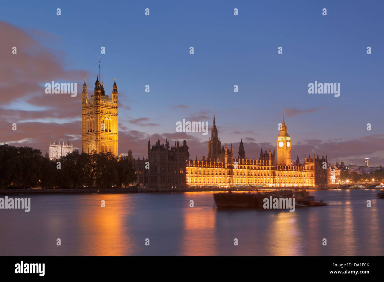 The house of parliament at night, London, UK Stock Photo