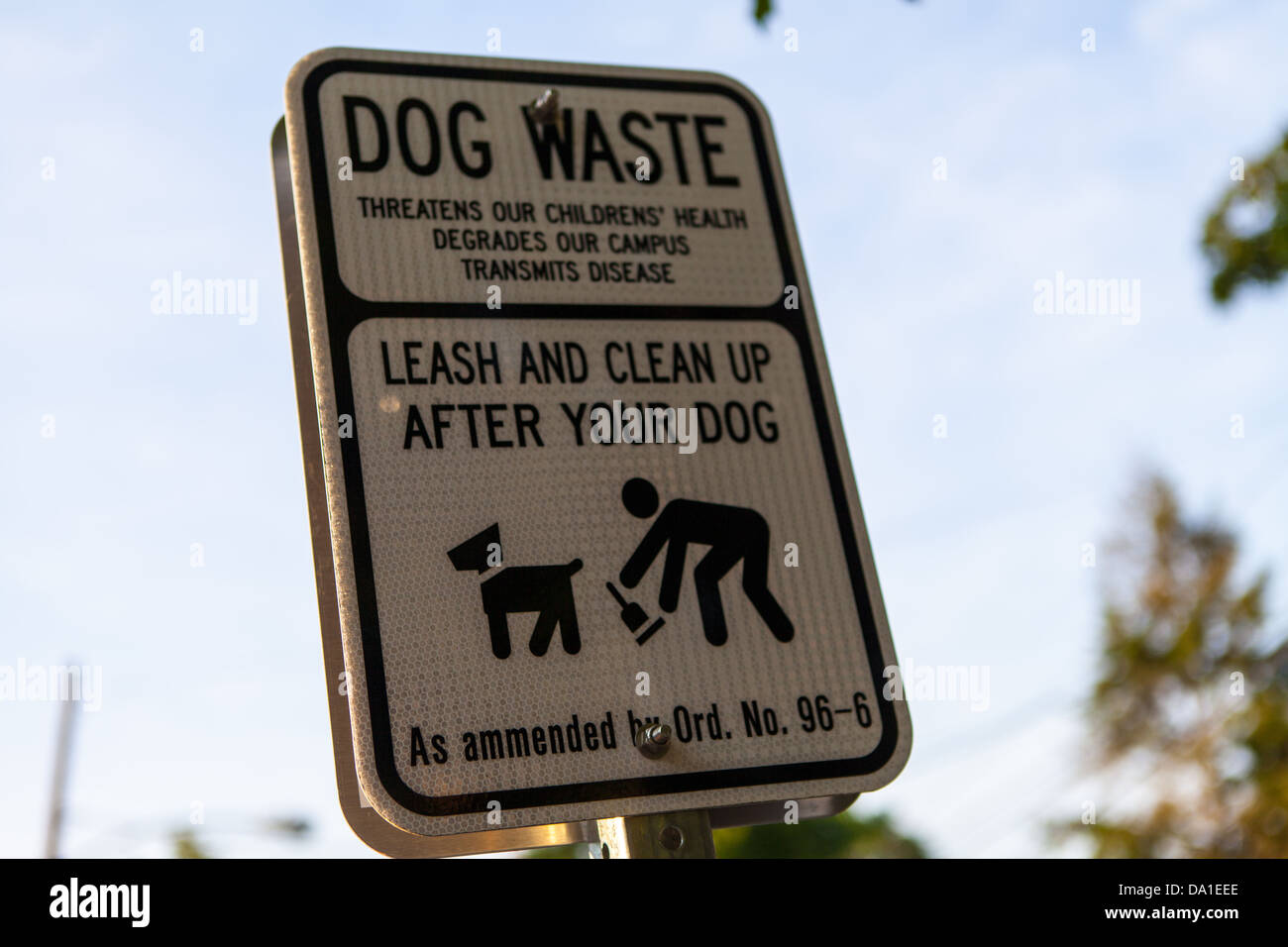 Dog waste sign. Stock Photo