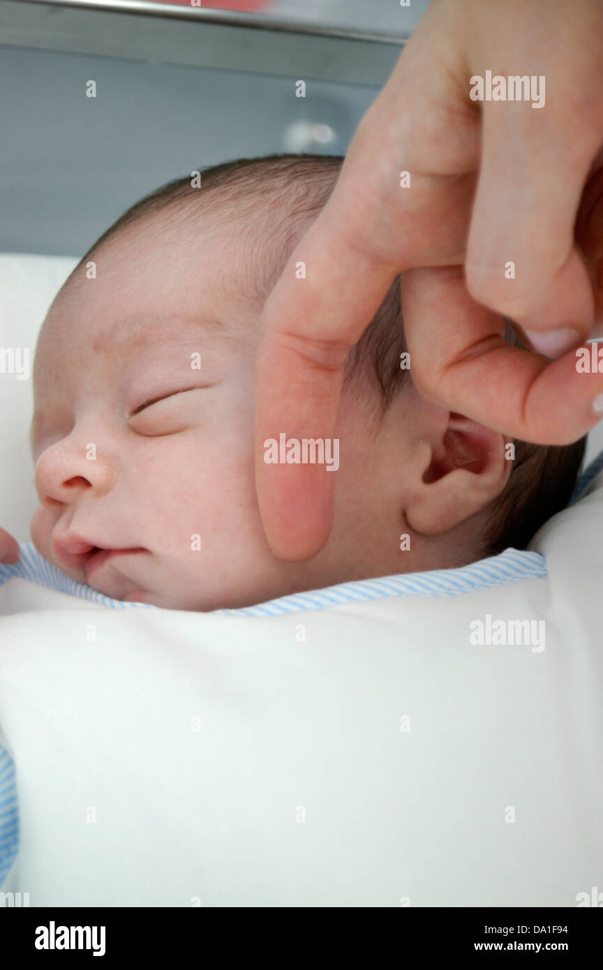 MOTHER AND NEWBORN BABY Stock Photo