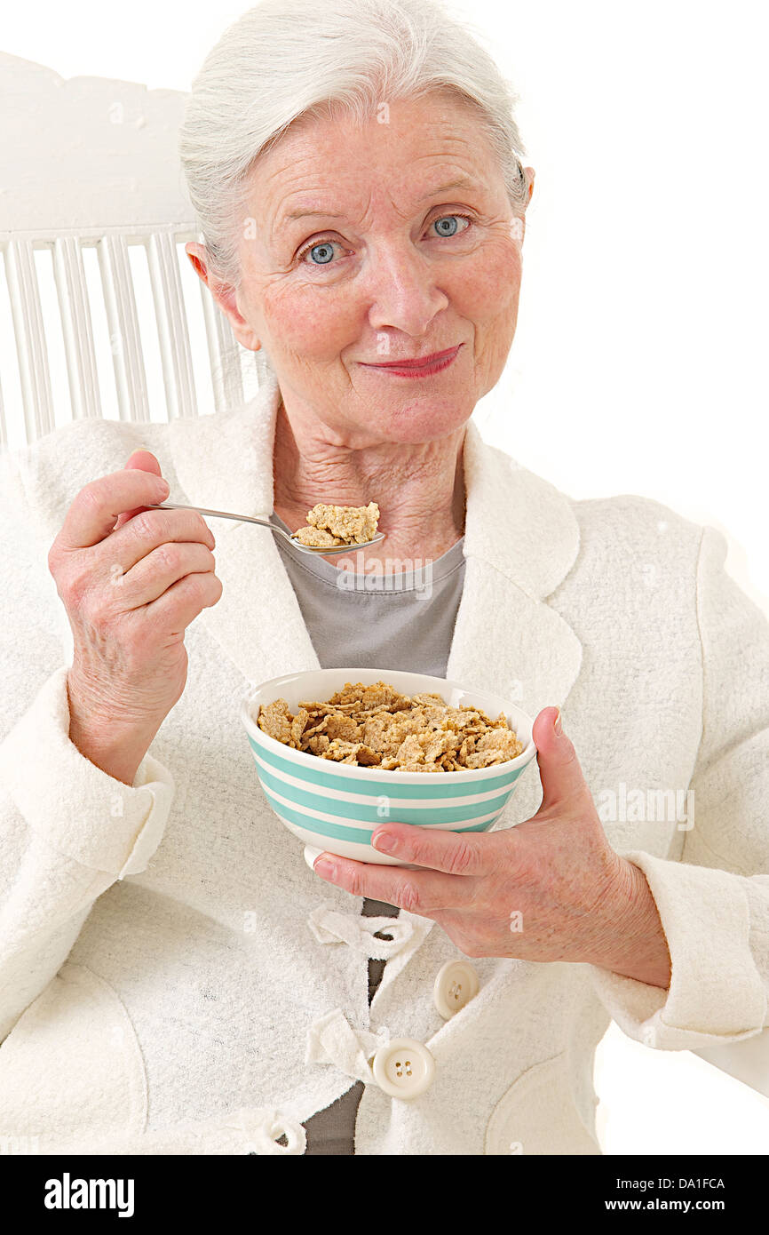 ELDERLY PERSON EATING Stock Photo Alamy