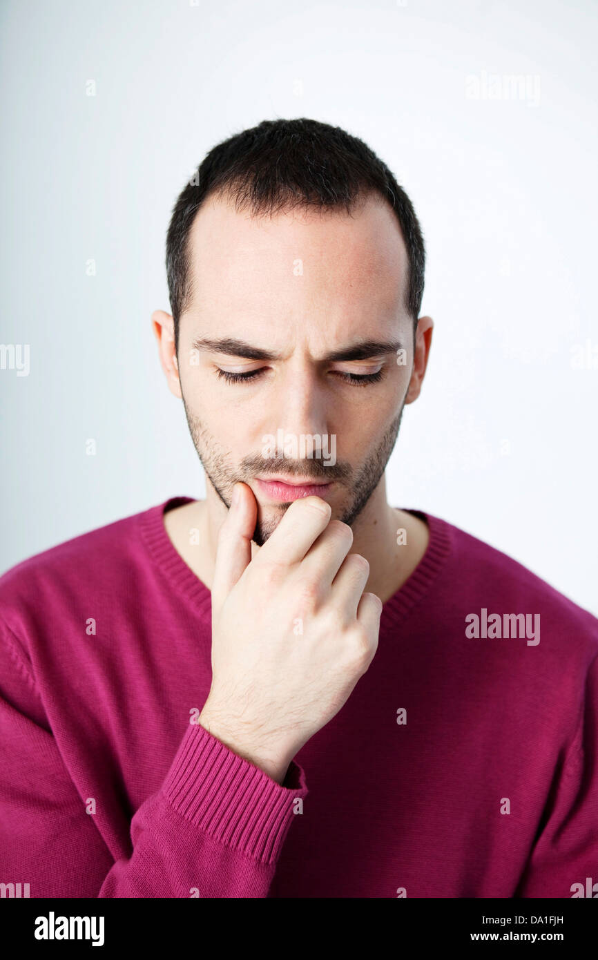 Pensive mood old man hi-res stock photography and images - Alamy