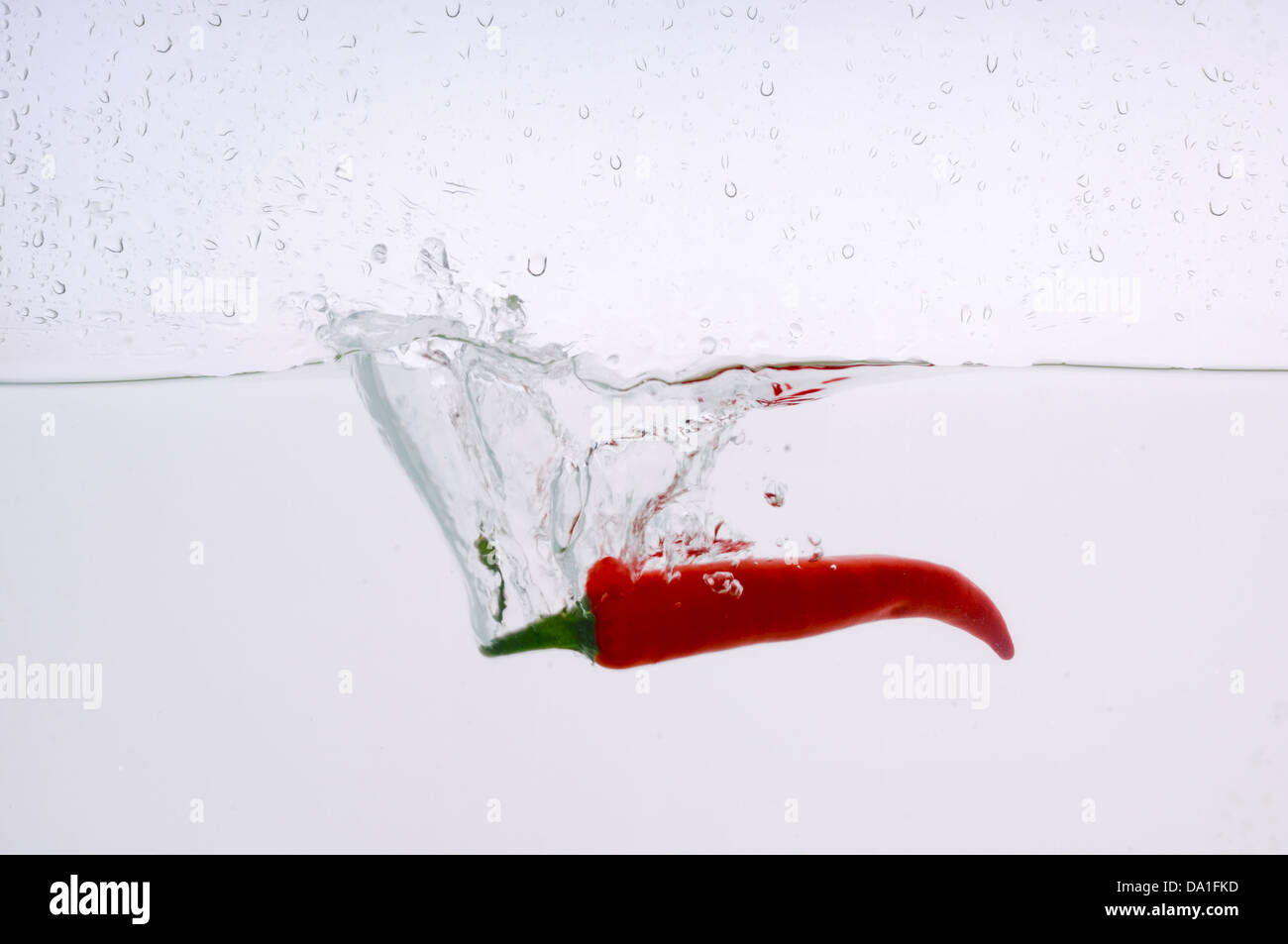 Chili pepper splashed into water Stock Photo Alamy