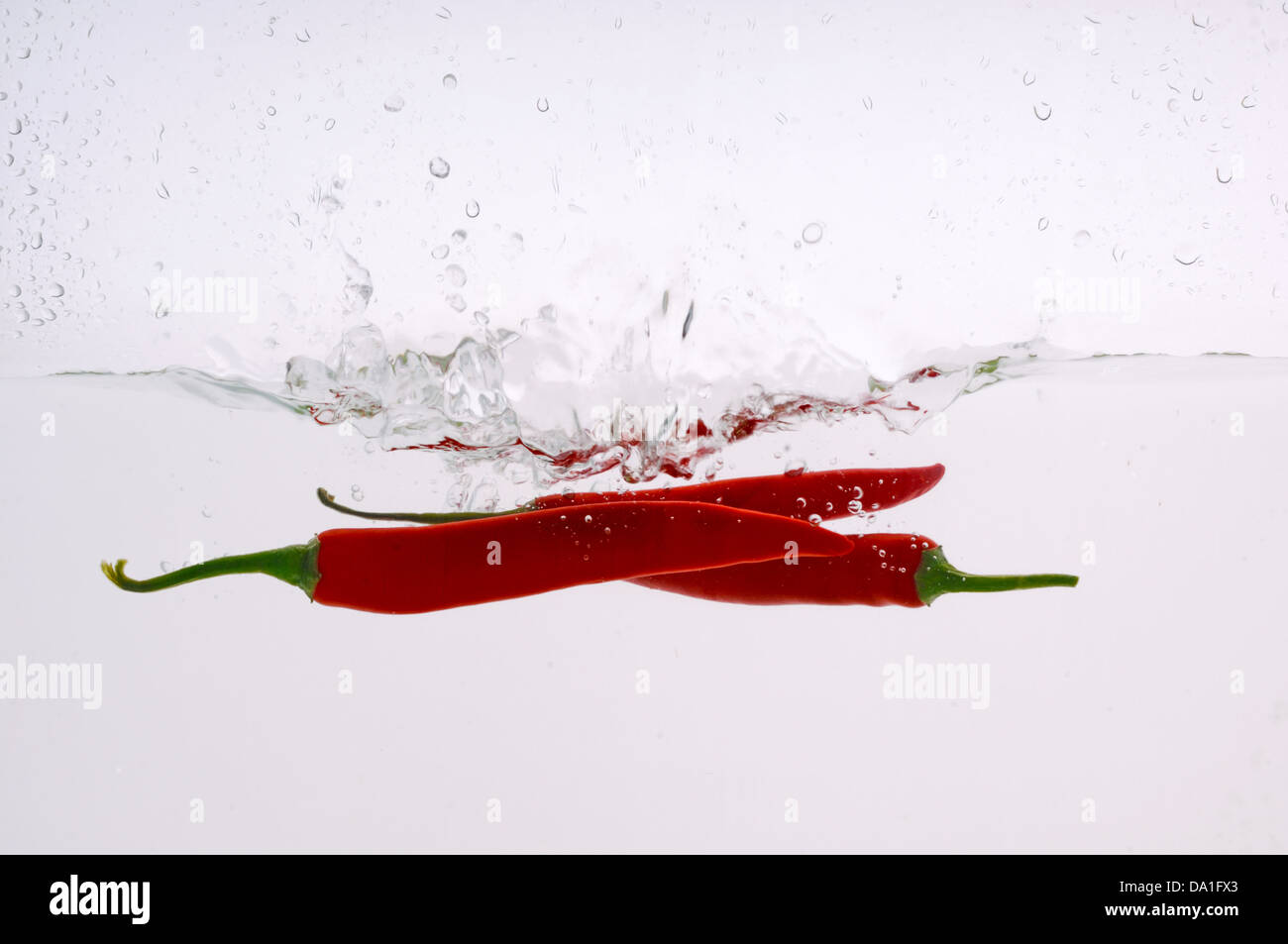 Chilli pepper splashed into water Stock Photo - Alamy