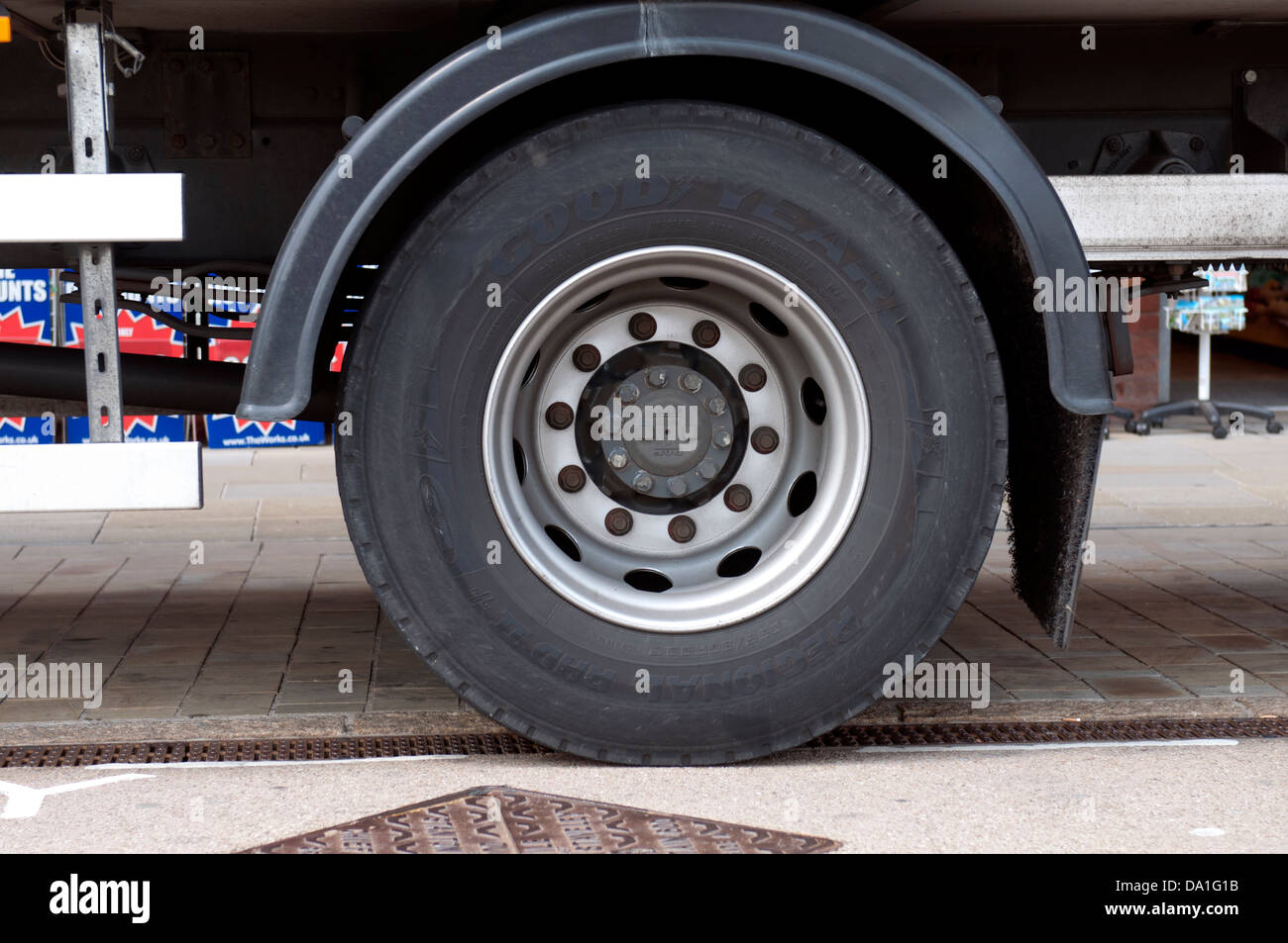 Lorry wheel Stock Photo
