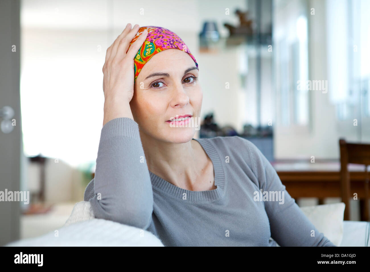 CANCER, WOMAN Stock Photo