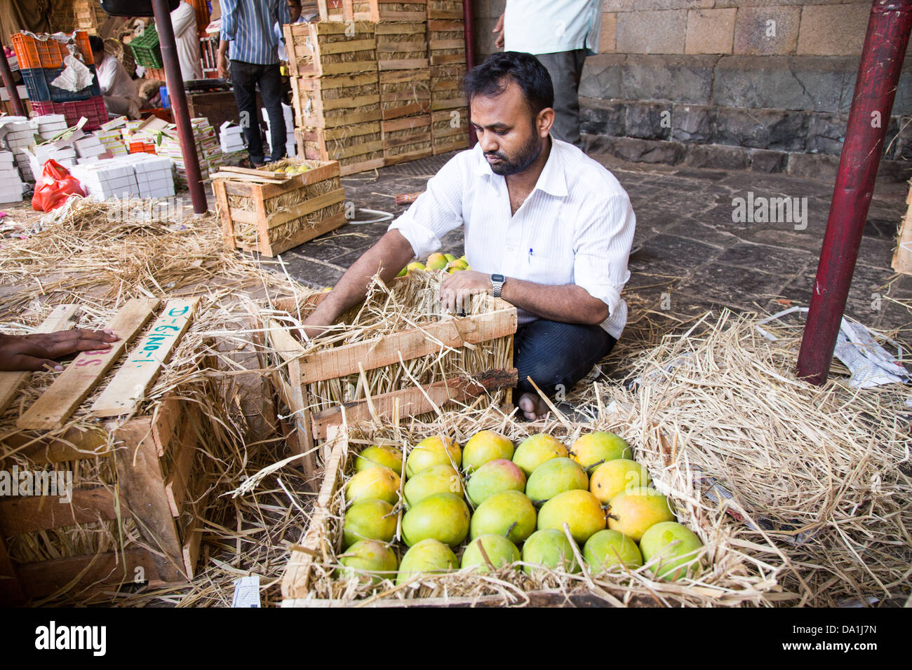 Mangoes in Crawford Market, Mumbai, India Stock Photo