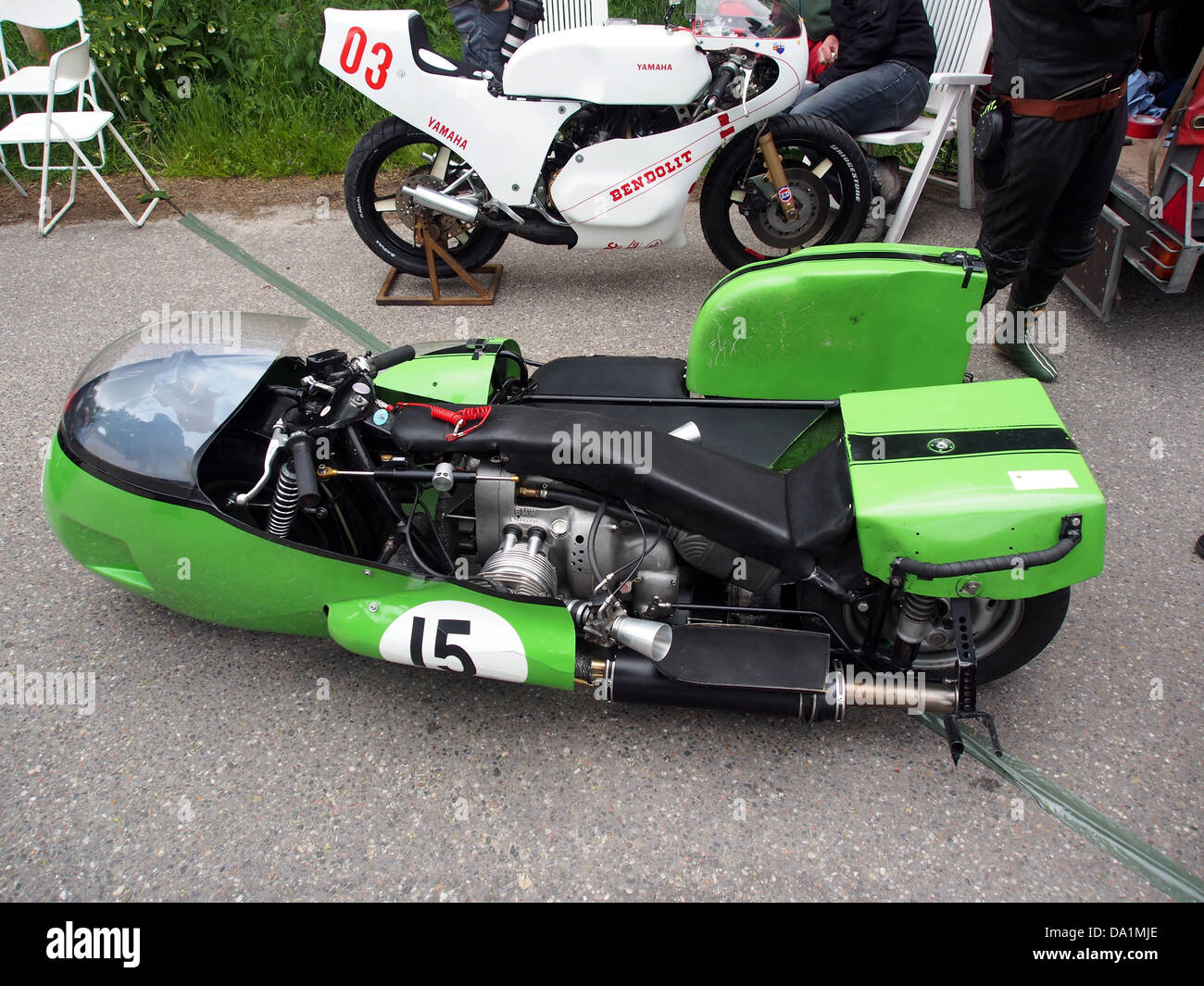 This image shows a BMW combination motorcycle, often seen as part of ...