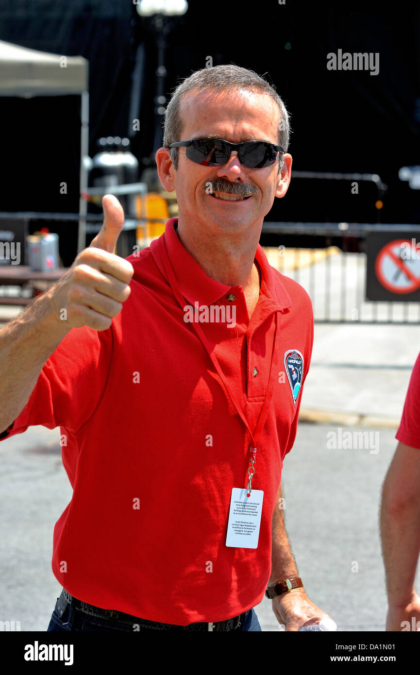 Ottawa, Ontario, Canada. 30th June 2013. The recently retired International Space Station Commander, Chris Hadfield , at the rehearsal, June 30 2013 for the Canada Day celebrations which take place July 1, 2013 on Parliament Hill in Ottawa Ontario, Canada Credit:  Paul McKinnon/Alamy Live News Stock Photo