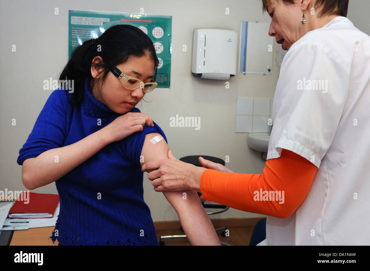 VACCINATION CENTER Stock Photo