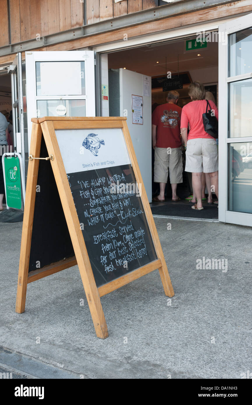 Rick Steins fish and chip shop Padstow Cornwall UK Stock Photo - Alamy