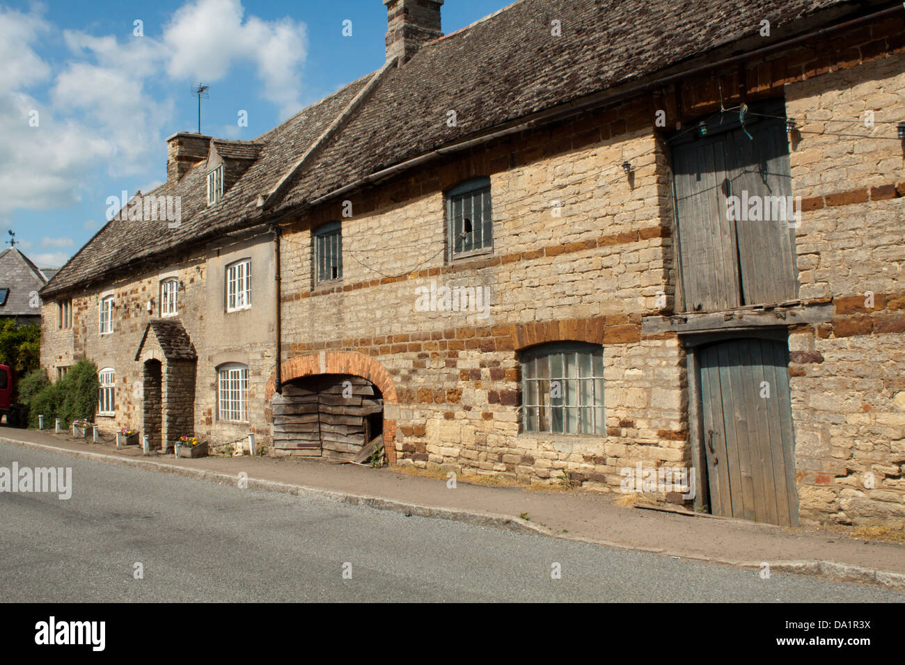 Old house with loading loft, Stock Photo