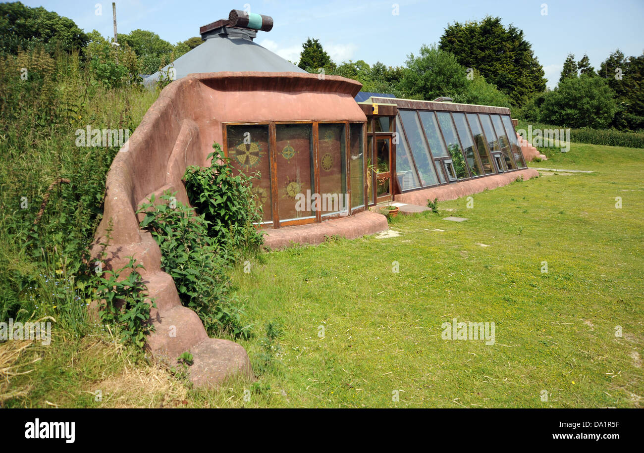 The Earthship Eco project at Stanmer Organics Brighton UK Stock Photo