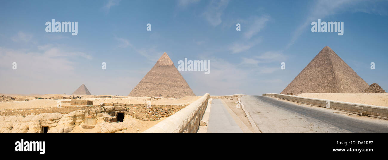 Great pyramids in Giza valley, Cairo, Egypt Stock Photo - Alamy