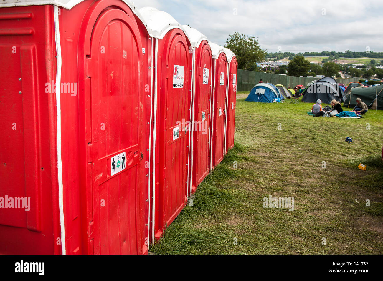 Toilets. The 2013 Glastonbury Festival, Worthy Farm, Glastonbury. 30 June 2013. Stock Photo